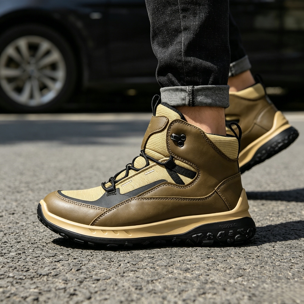 Outdoor Sport Brand Shoes - High Top Leather Shoes Men Luxury