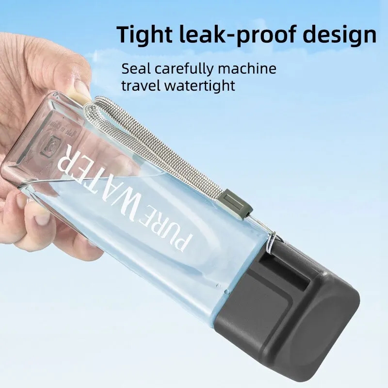 450ml,1 Pcs Clear Square Drink - огляд і ціна Outdoor Sport Glass Water Bottle