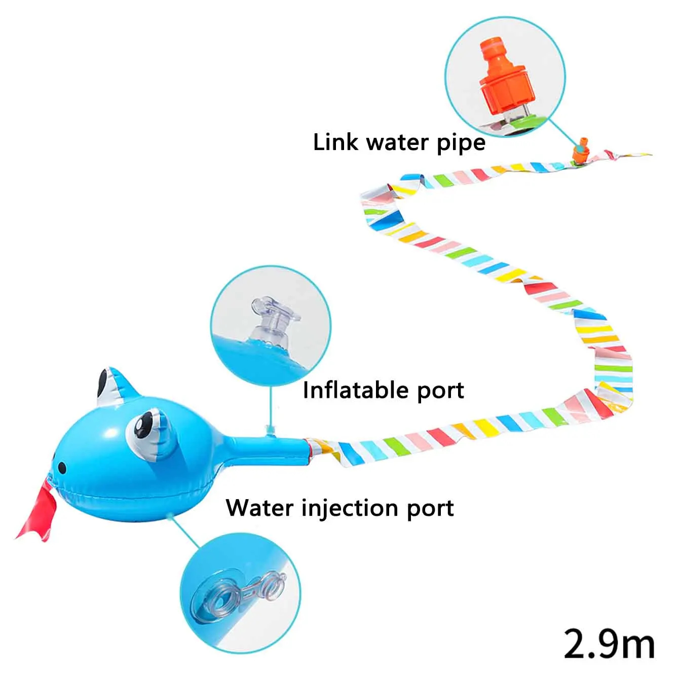 Inflatable Water Spray Snake T - огляд і ціна Outdoor Sport Games