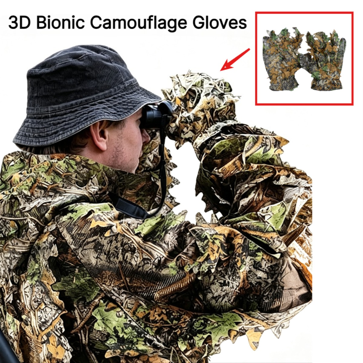 3D Camouflage Leaf Hunting Glo - огляд і ціна Outdoor Sport Gloves